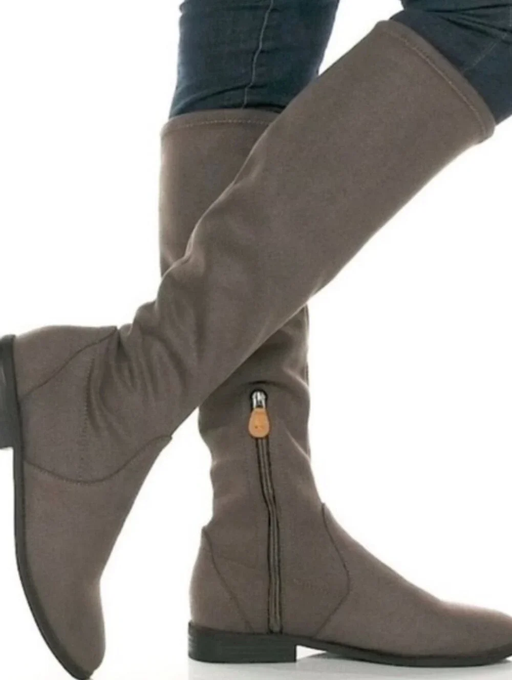 EUC Gentle Souls Emma Stretch Knee High Boots in Mineral Gray